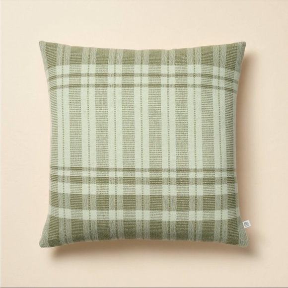 Hearth & Hand Other - Sold Out Hearth & Hand 18"x18" Tonal Plaid Square Throw Pillow Green NWT
